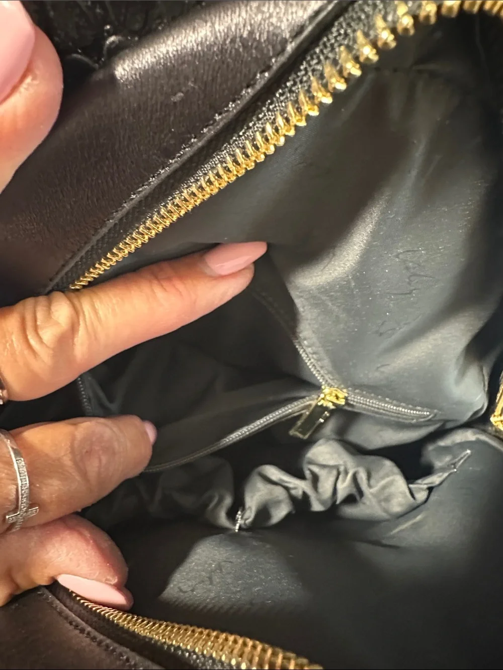 NWTS Vélez  Leather Black Croc-Embossed Mini Backpack